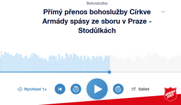 Živý přenos bohoslužby Armády spásy ze Stodůlek